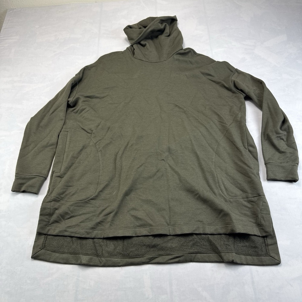 Capote Olive Green Cowl Neck Tunic Sweatshirt Womens Size S Cozy Pockets